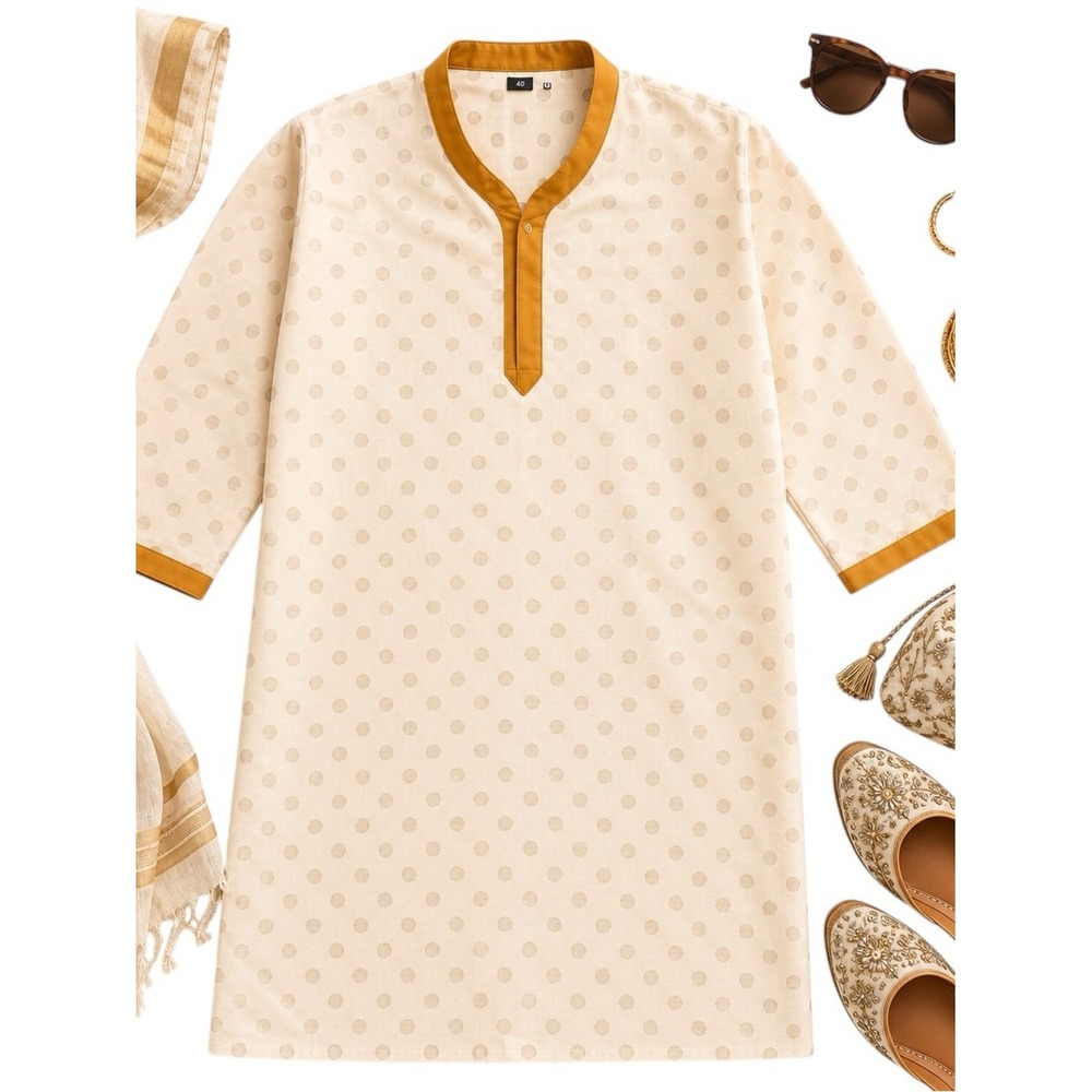 Azania by Jade Blue Off White Polka Dot Kurta Tunic Size 40 NWT Mandarin Collar